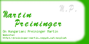 martin preininger business card